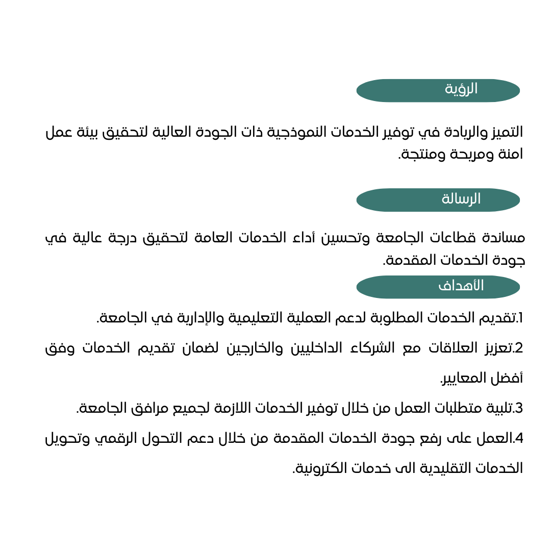 الرؤية والرسالة والأهداف